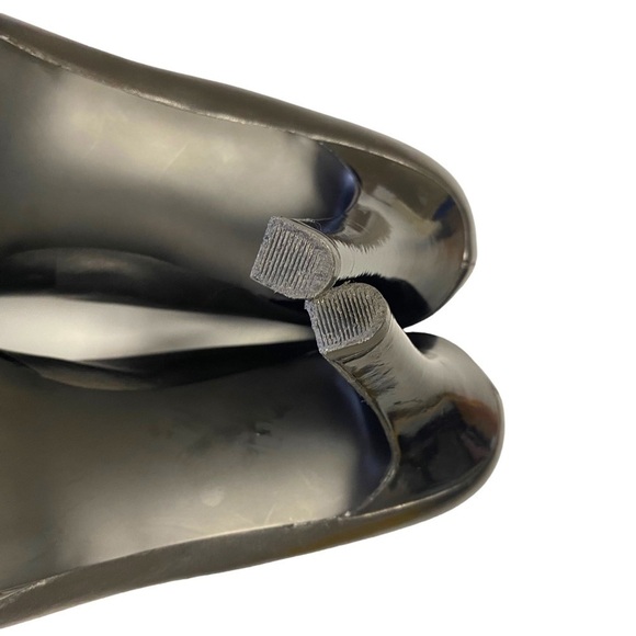 Tahari Laura Black Toe Cap Leather Platform Heels Size 10 - Picture 15 of 16